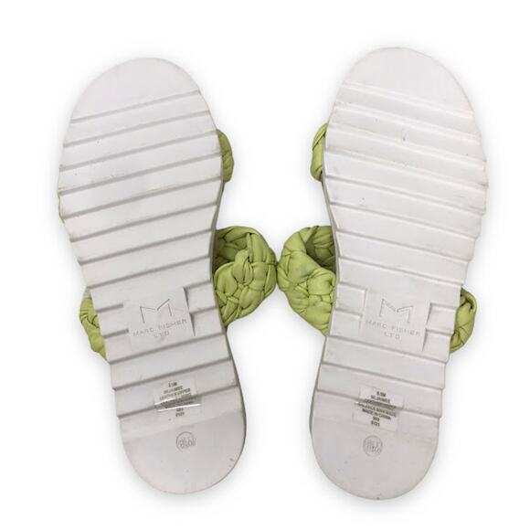 Marc Fisher LTD Jaimee Espadrille Flat Slide Sandals 8.5 Braided Leather Slip On - Picture 6 of 9